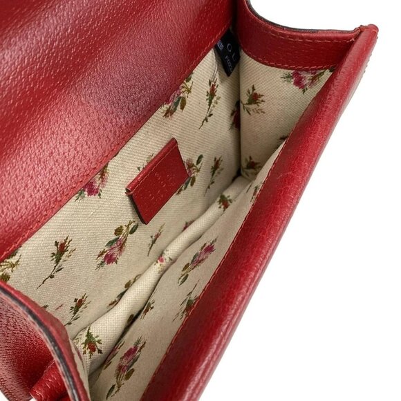 Auth GUCCI Dionysus 421970 Red Navy Leather Shoulder Bag - Picture 7 of 15